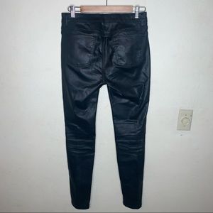 Eileen Fisher Faux Leather Skinny Jeans in Black with Organic Cotton Mix